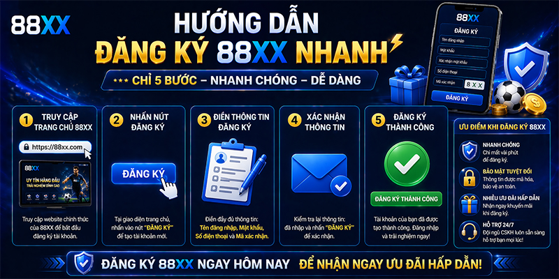 Các bước tạo tài khoản 88XX