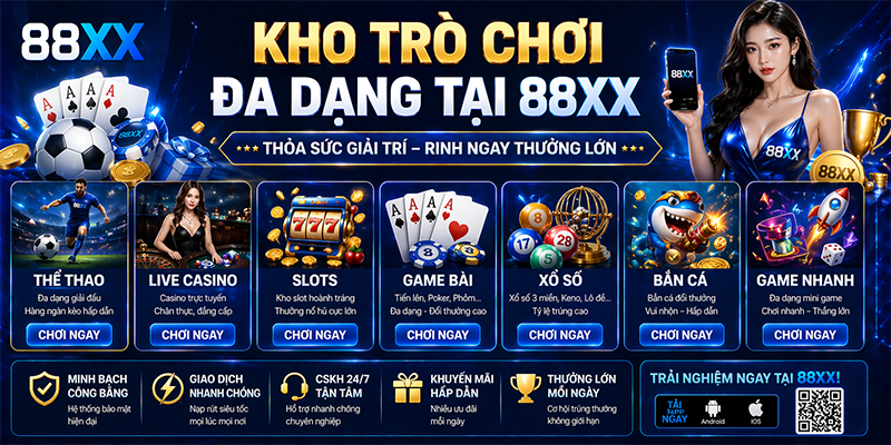 Các sảnh giải trí nổi bật tại 88XX